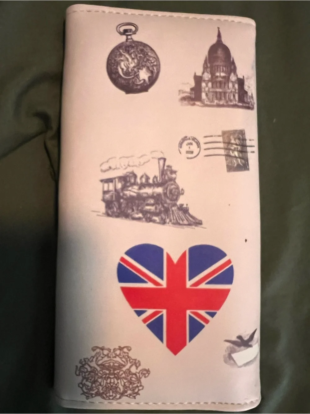 I Love London Printe Wallet - White with Red & Blue